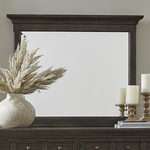 Liberty Furniture Paradise Valley Landscape Mirror in Saddle Brown image