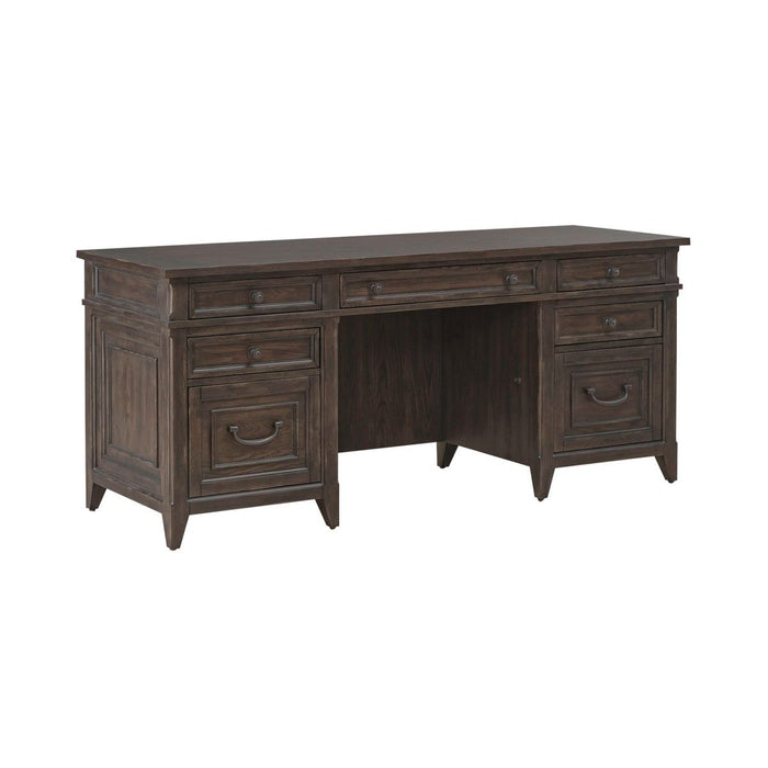 Paradise Valley 5 Piece Executive Set in Saddle Brown