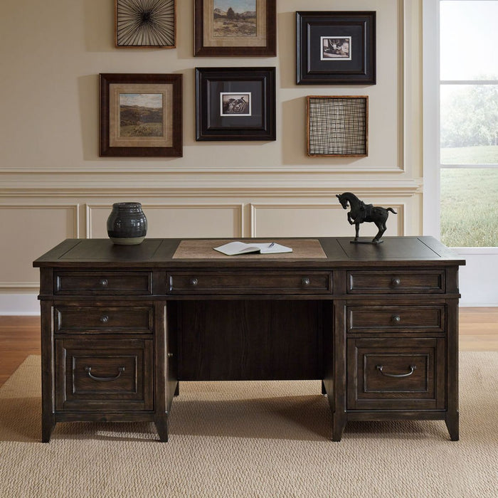Paradise Valley 5 Piece Executive Set in Saddle Brown