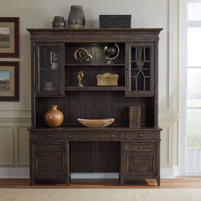 Paradise Valley 5 Piece Executive Set in Saddle Brown