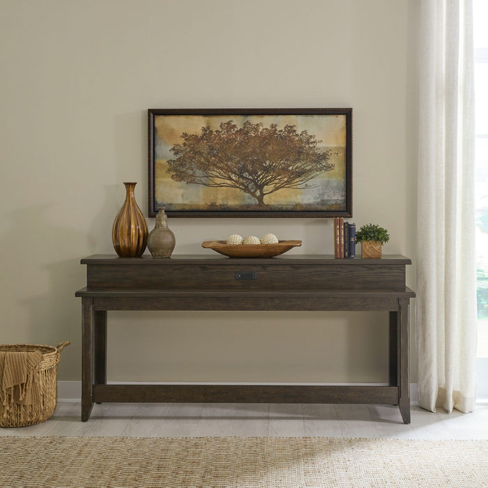 Liberty Furniture Paradise Valley Console Bar Table in Saddle Brown image