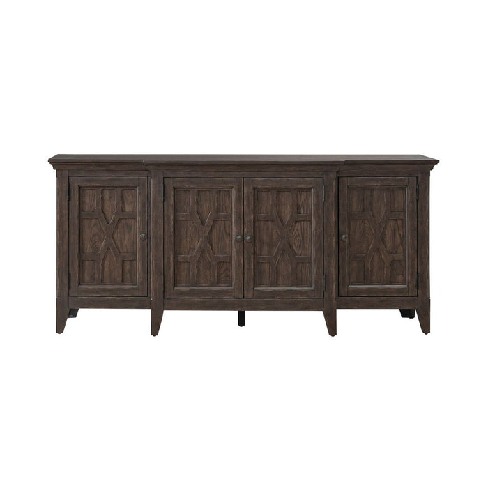 Paradise Valley 76 Inch TV Console in Saddle Brown