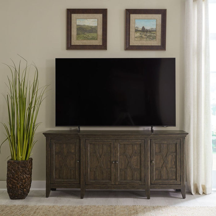 Paradise Valley 76 Inch TV Console in Saddle Brown