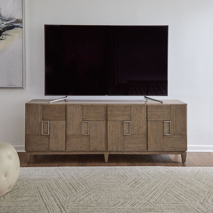Serenity 82 Inch Accent TV Console in Burnished Beige
