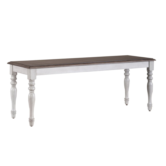 Ocean Isle Bench (RTA) in Antique White with Weathered Pine
