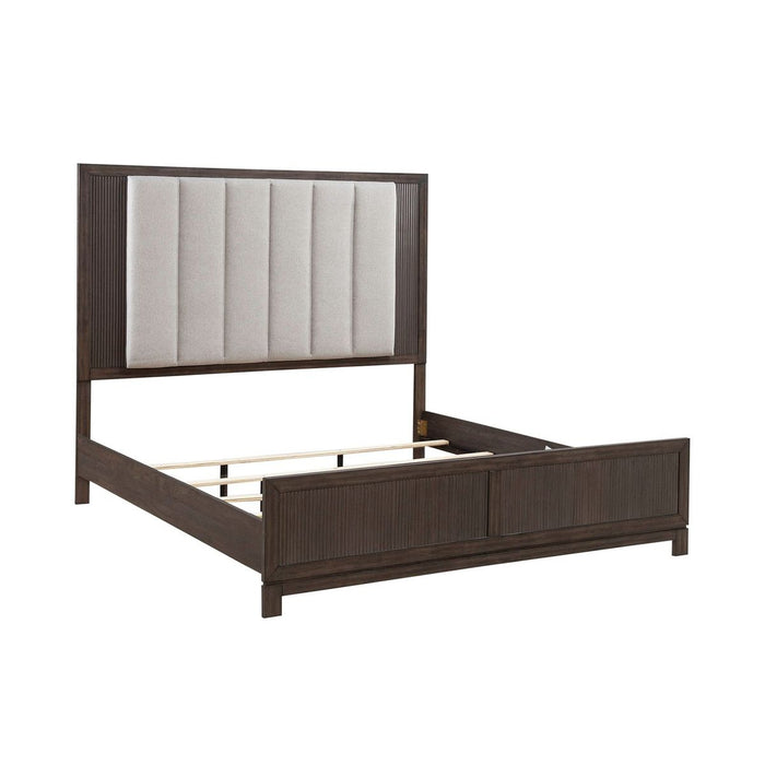 Modern Edge Queen Upholstered Bed in Caffe