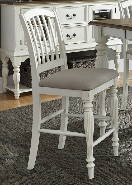 Cumberland Creek Slat Back Counter Chair in Nutmeg/White (Set of 2)