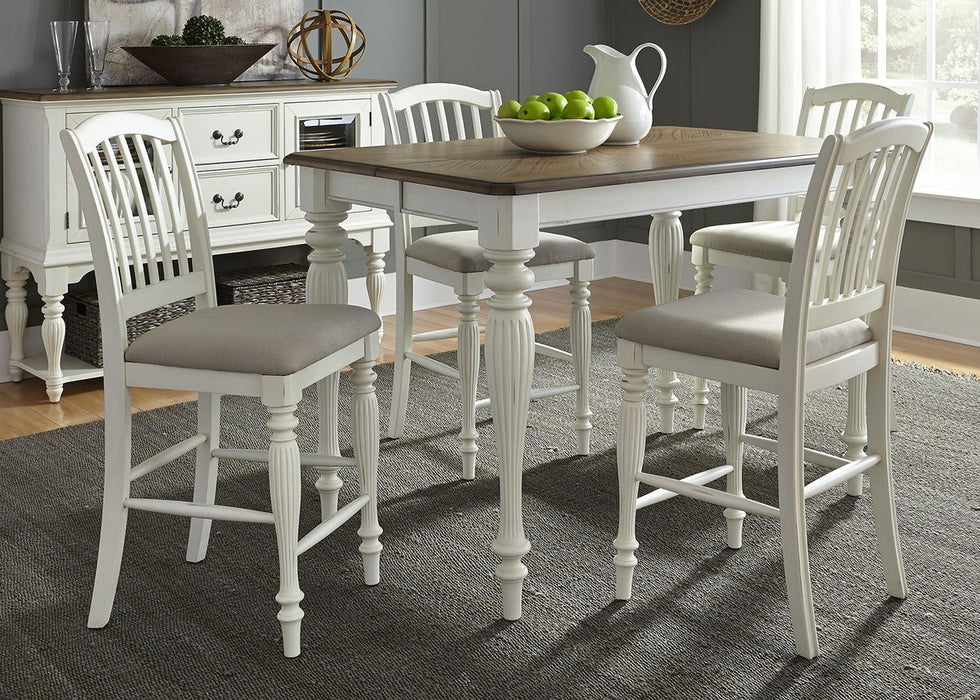 Cumberland Creek Slat Back Counter Chair in Nutmeg/White (Set of 2)