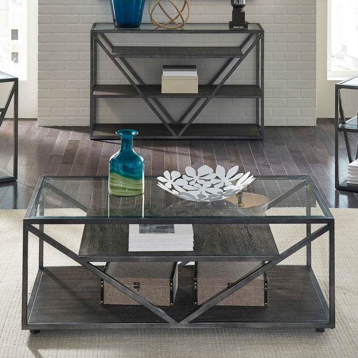Liberty Furniture Arista Rectangular Cocktail Table in Cobblestone Brown image