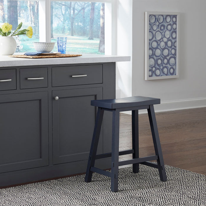 Liberty Furniture Creations II 30 Inch Sawhorse Barstool in Navy (Set of 2) image