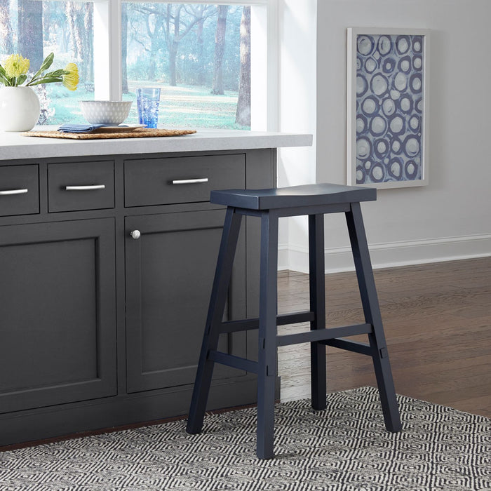 Liberty Furniture Creations II 30 Inch Sawhorse Stool in Navy (Set of 2) image