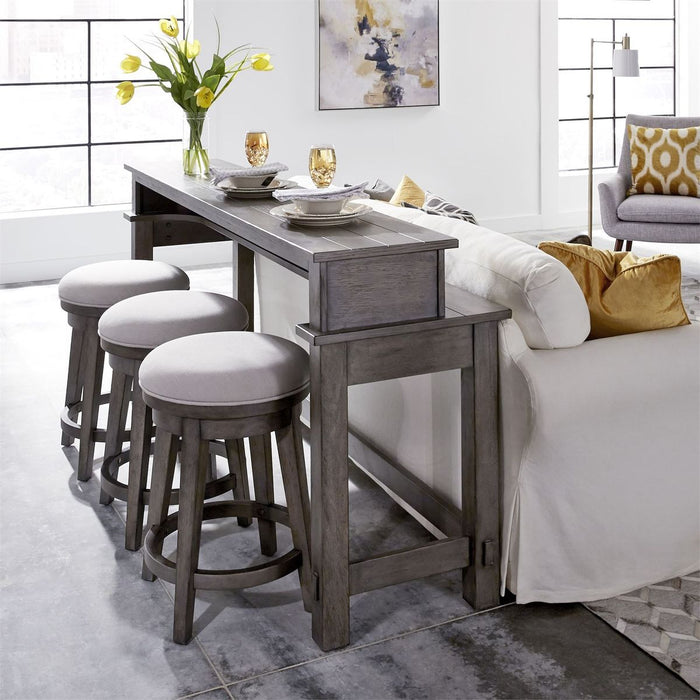 Liberty Modern Farmhouse Console Bar Table in Dusty Charcoal