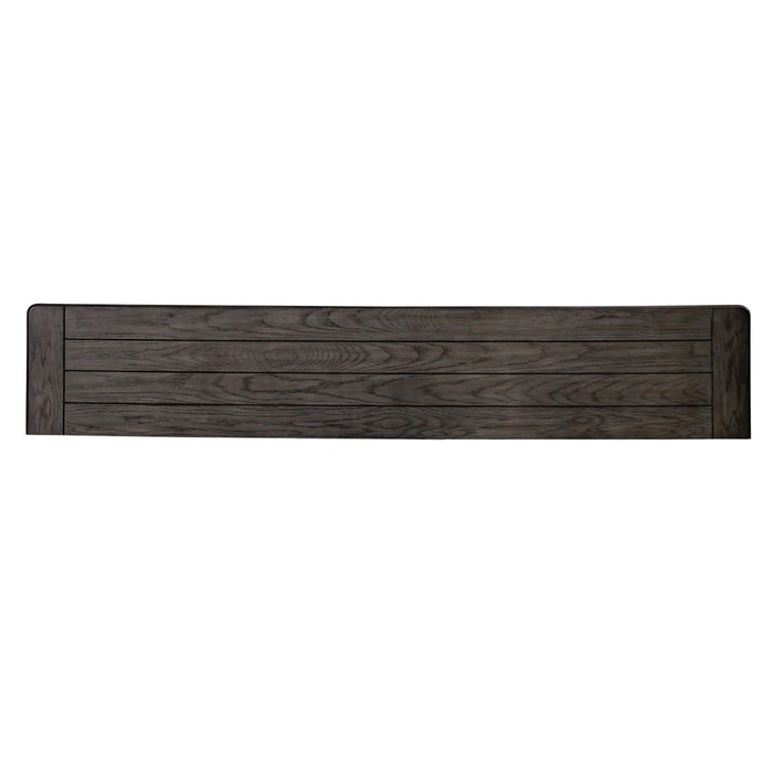 Allyson Park 72" Hall Table in Wirebrushed White with Charcoal Top EST SHIP TIME APPX 4 WEEKS