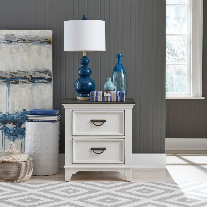 Liberty Furniture Allyson Park 2 Drawer Nightstand with Charging Station in White image