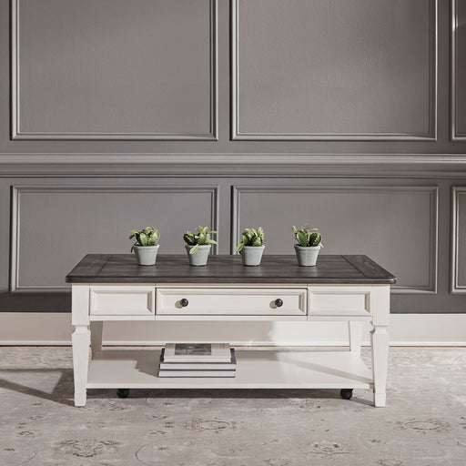 Liberty Allyson Park Rectangular Cocktail Table in Wirebrushed White image