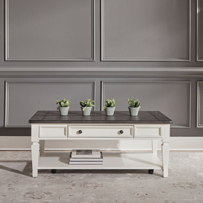 Liberty Allyson Park Rectangular Cocktail Table in Wirebrushed White image