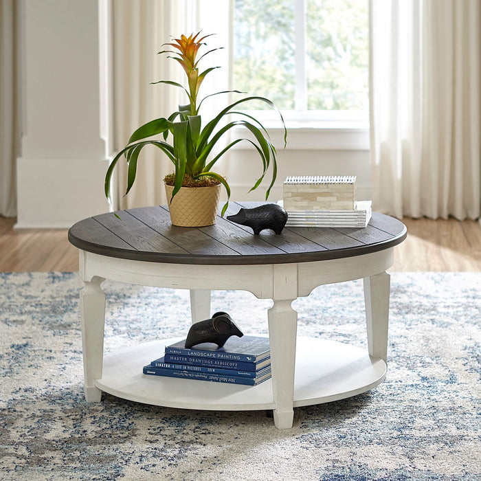 Liberty Furniture Allyson Park Round Cocktail Table in White image