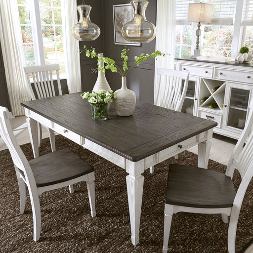 Liberty Furniture Allyson Park Rectangular Leg Table in White with Charcoal image