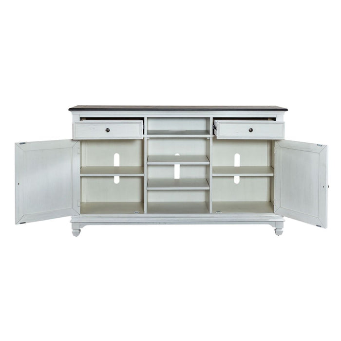Allyson Park 68 Inch Highboy TV Console in Wirebrushed White