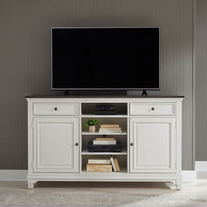 Allyson Park 68 Inch Highboy TV Console in Wirebrushed White