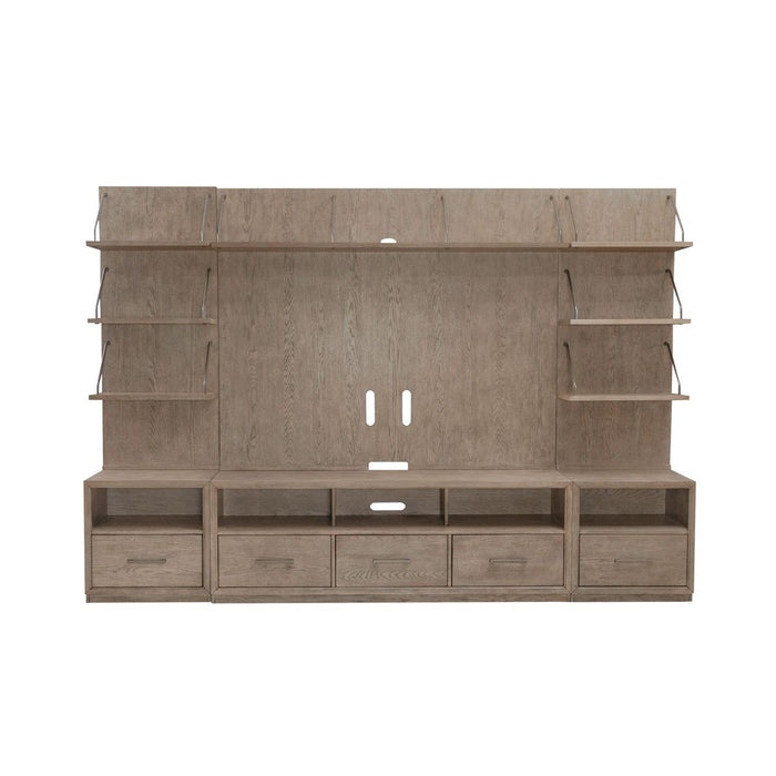 City Scape Entertainment Center with Piers in Burnished Beige