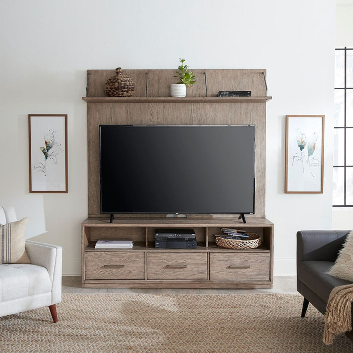 City Scape Entertainment Center in Burnished Beige