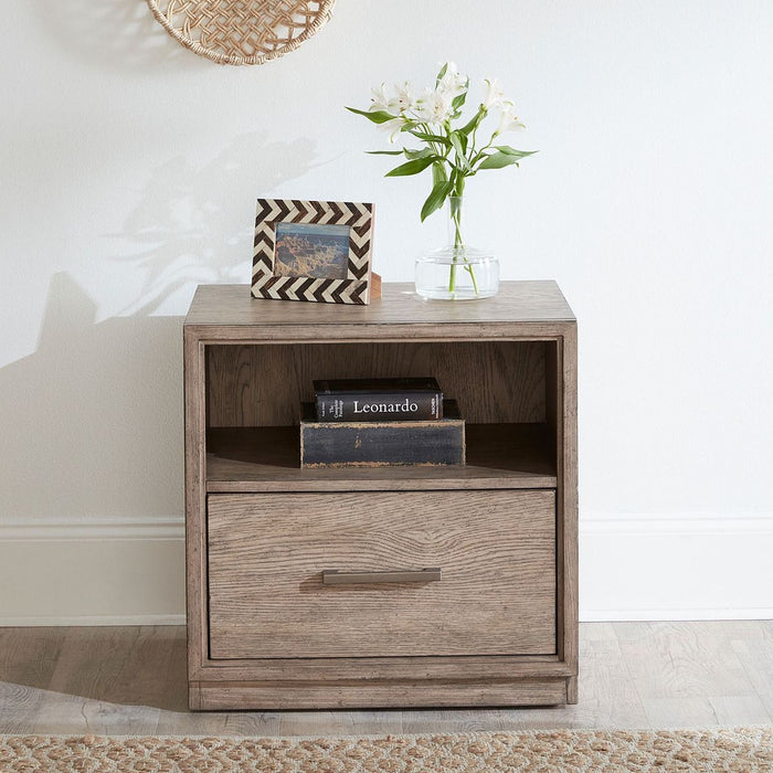 City Scape Entertainment Center with Piers in Burnished Beige
