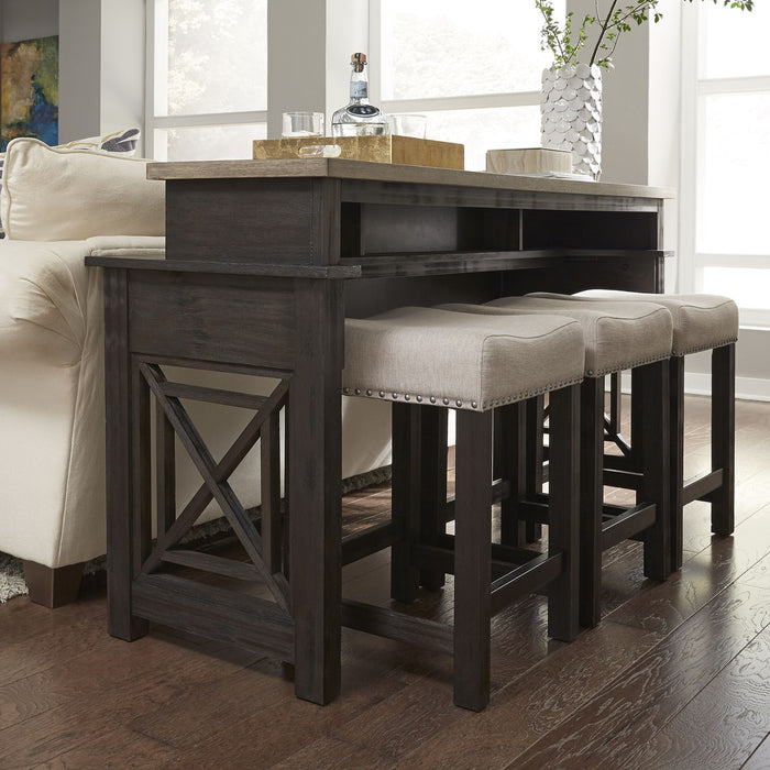 Liberty Heatherbrook Console Bar Table in Charcoal and Ash image