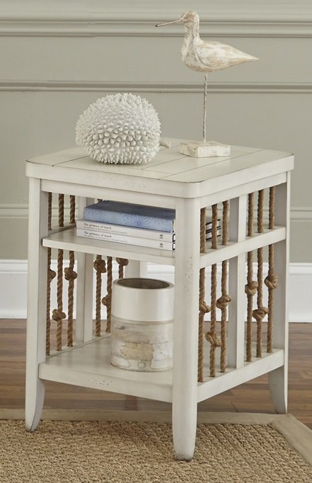 Dockside II Chair Side Table in White