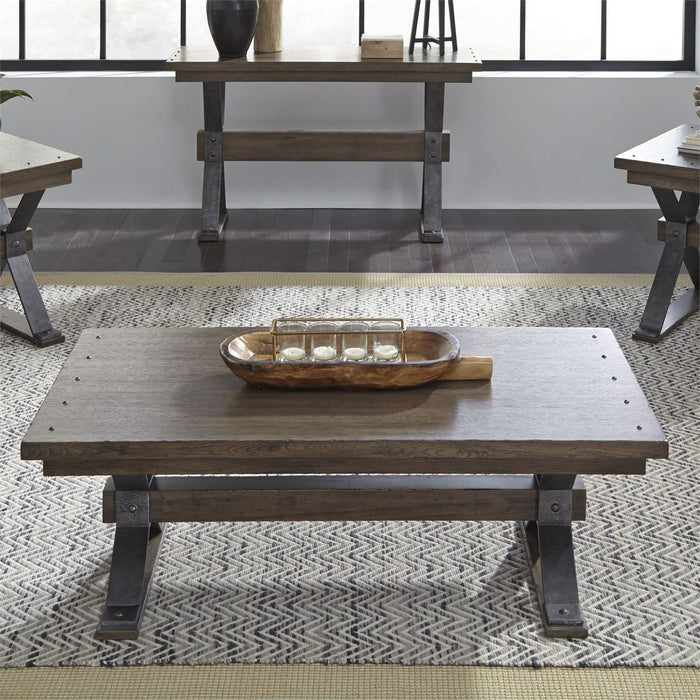 Sonoma Road Rectangular Cocktail Table in Weathered Beaten Bark