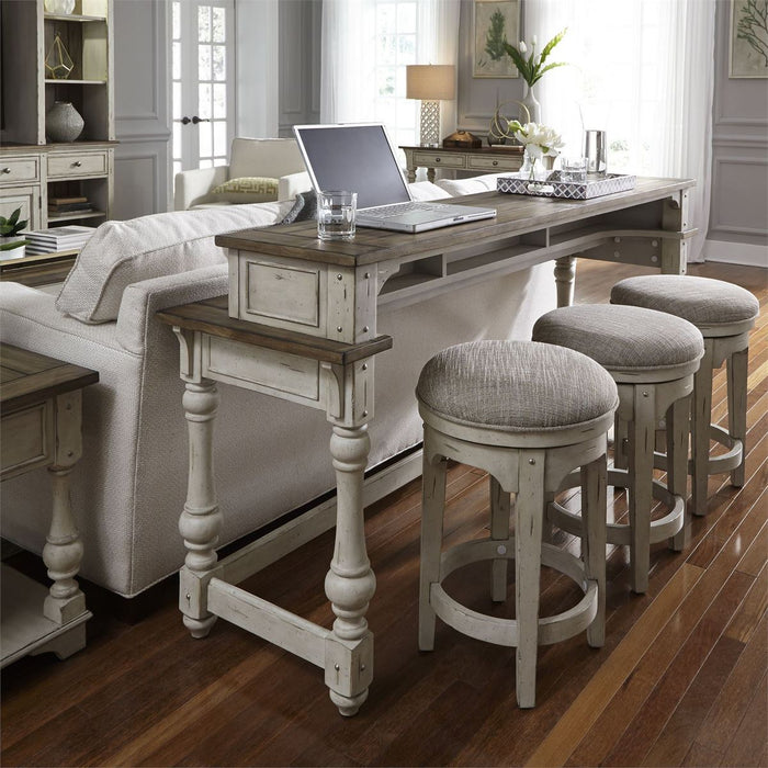 Morgan Creek Console Bar Table in Antique White