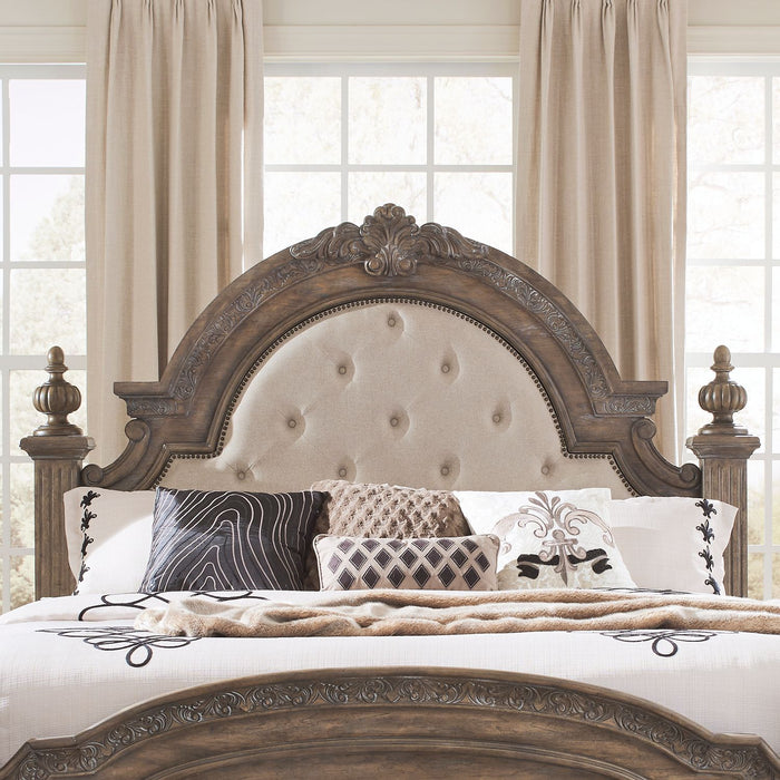 Liberty Furniture Carlisle Court Queen Poster Bed in Chestnut with Dusty Wax image