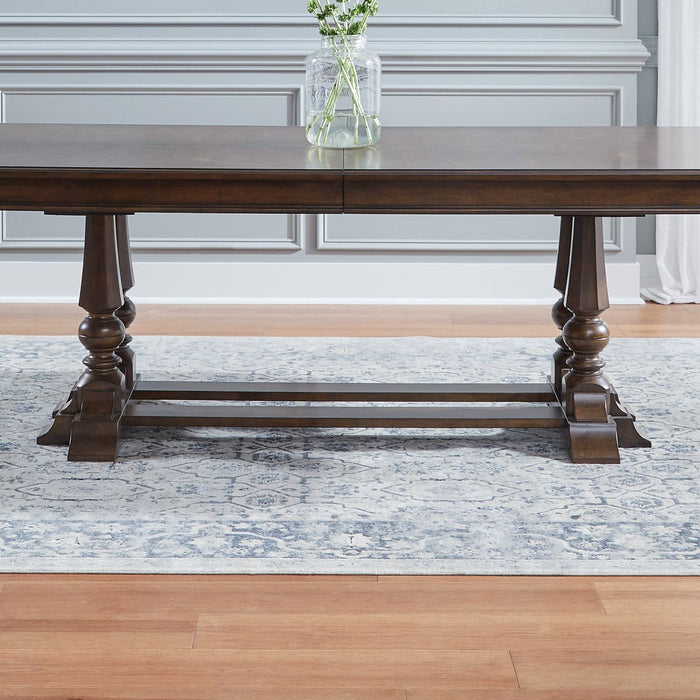 Liberty Furniture Arden Road Trestle Dining Table in Satin Cherry image