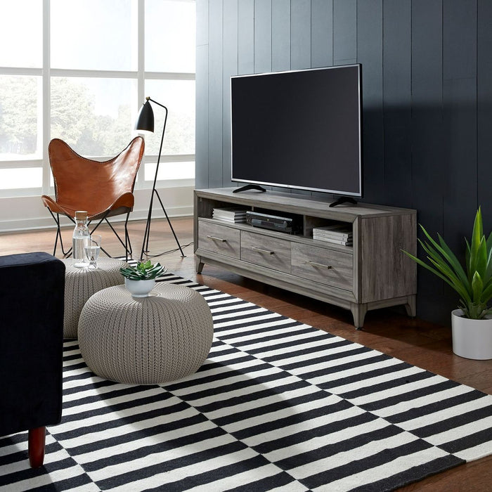 Mercury 62 Inch TV Console in Driftwood Gray