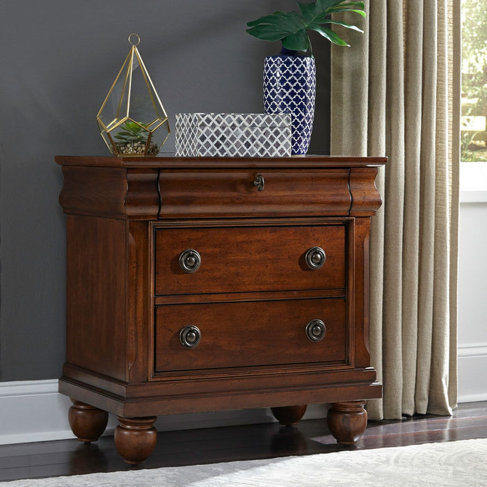 Liberty Furniture Rustic Traditions 3 Drawer Nightstand in Rustic Cherry image