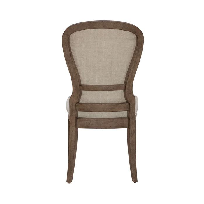 Americana Farmhouse Uph Tufted Back Side Chair (Set of 2) in Dusty Taupe & Black