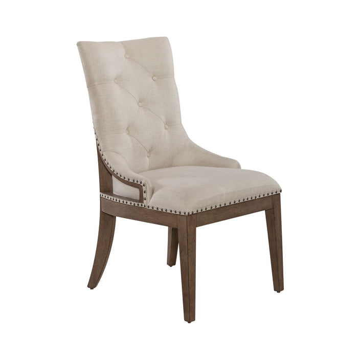 Americana Farmhouse Uph Shelter Side Chair (Set of 2) in Dusty Taupe & Black