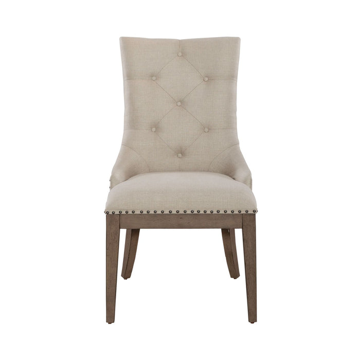 Americana Farmhouse Uph Shelter Side Chair (Set of 2) in Dusty Taupe & Black