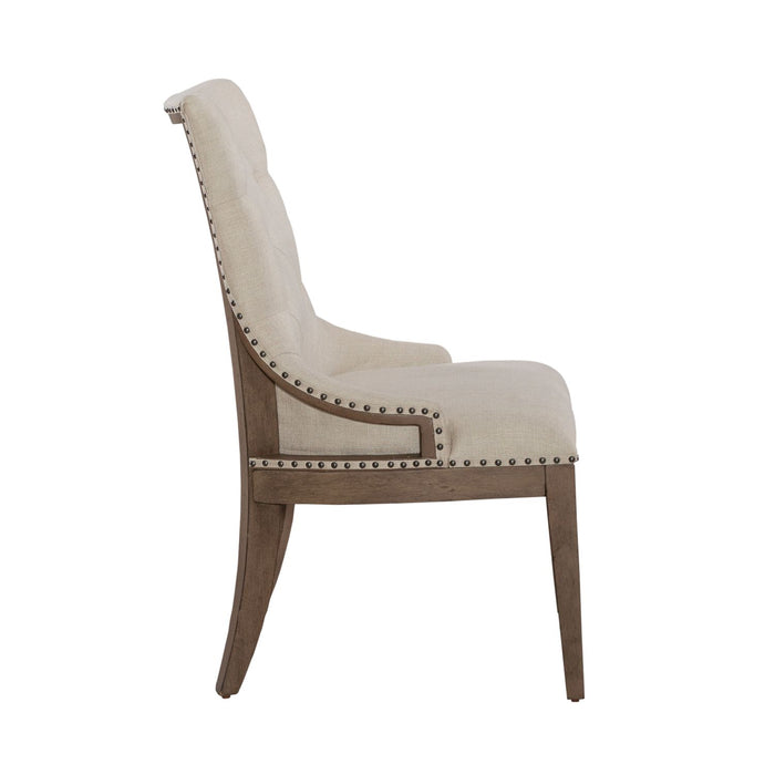 Americana Farmhouse Uph Shelter Side Chair (Set of 2) in Dusty Taupe & Black