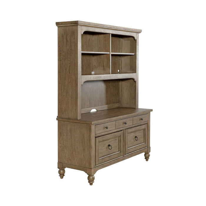 Americana Farmhouse 3pc Desk & Hutch in Dusty Taupe