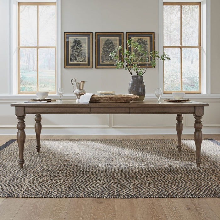 Americana Farmhouse Rectangular Leg Table in Dusty Taupe & Black