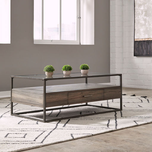 Liberty Furniture Jamestown Rectangular Cocktail Table in Brown image