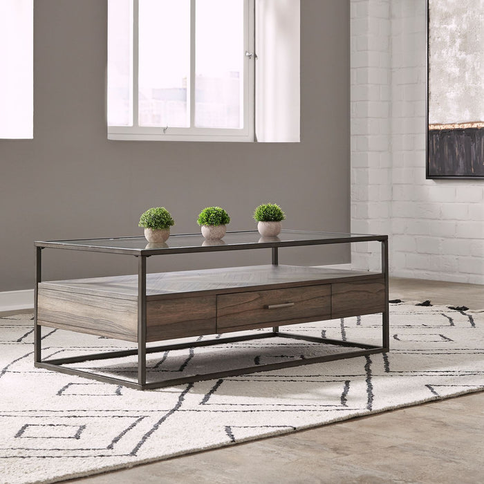 Liberty Furniture Jamestown Rectangular Cocktail Table in Brown image