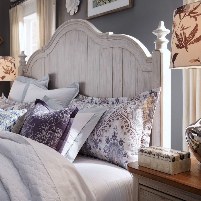 Liberty Furniture Farmhouse Reimagined King Poster Bed in Antique White image