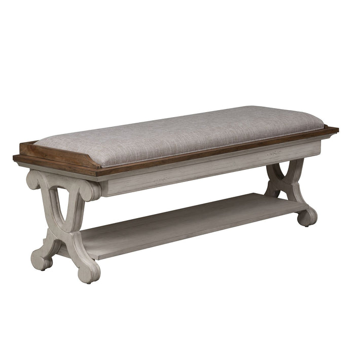 Farmhouse Reimagined Bed Bench in Antique White