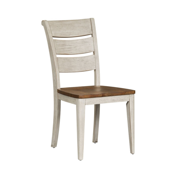 Farmhouse Reimagined Ladder Back Side Chair (RTA) in Antique White (Set of 2)