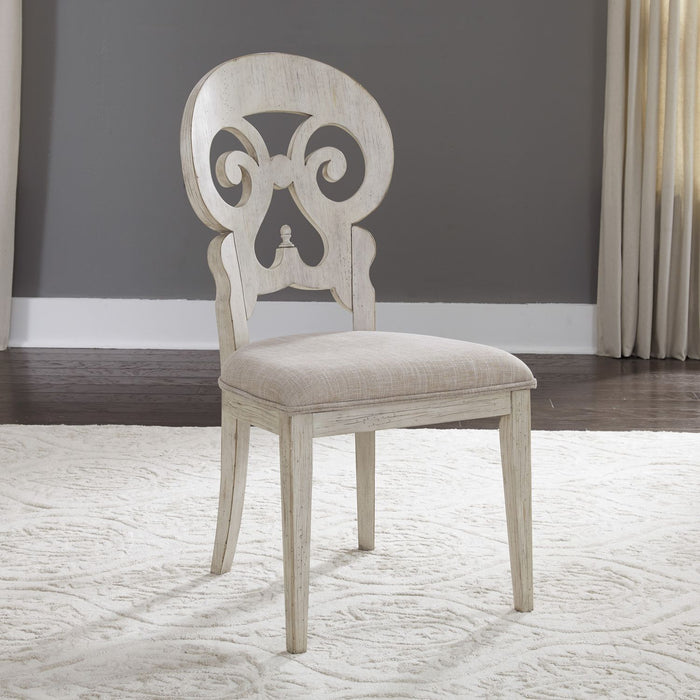 Liberty Furniture Farmhouse Reimagined Splat Back Side Chair (RTA) in Antique White (Set of 2) image
