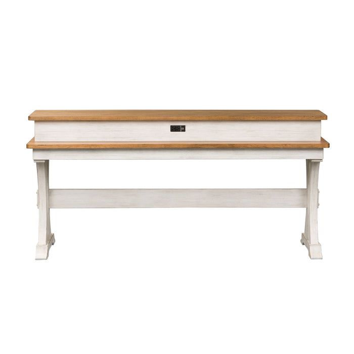 Farmhouse Reimagined Console Bar Table in Antique White