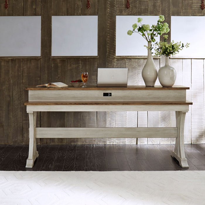 Liberty Farmhouse Reimagined Console Bar Table in Antique White image