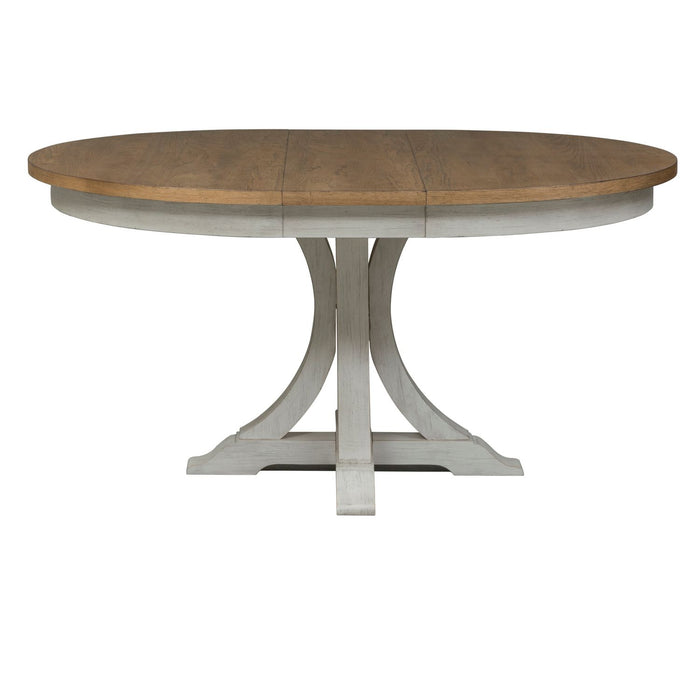 Farmhouse Reimagined Pedestal Dining Table in Antique White